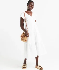 MILLER TIERED COTTON MIDI DRESS