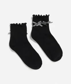 MINI GINGHAM BOW FRILL SOCK