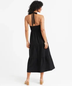 MIRA HALTER MIDI DRESS