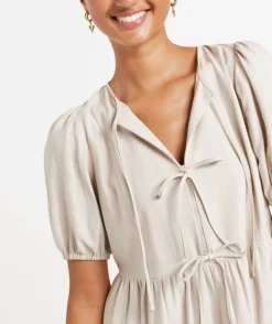 MISHCA TIE FRONT MINI DRESS