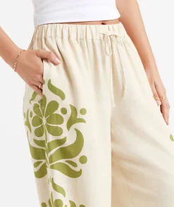 MISTY LINEN BLEND PRINTED PANT
