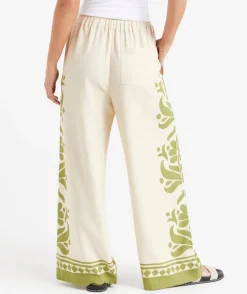MISTY LINEN BLEND PRINTED PANT