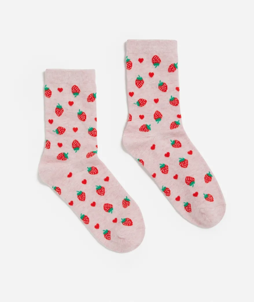 MULTI STRAWBERRY CREW SOCK
