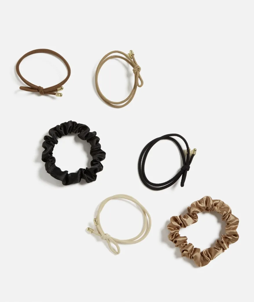 NEUTRAL BOW HAIR TIE AND SCRUNCHIE PACK