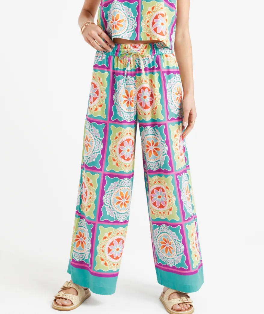 OTIS LINEN BLEND PRINTED PANT