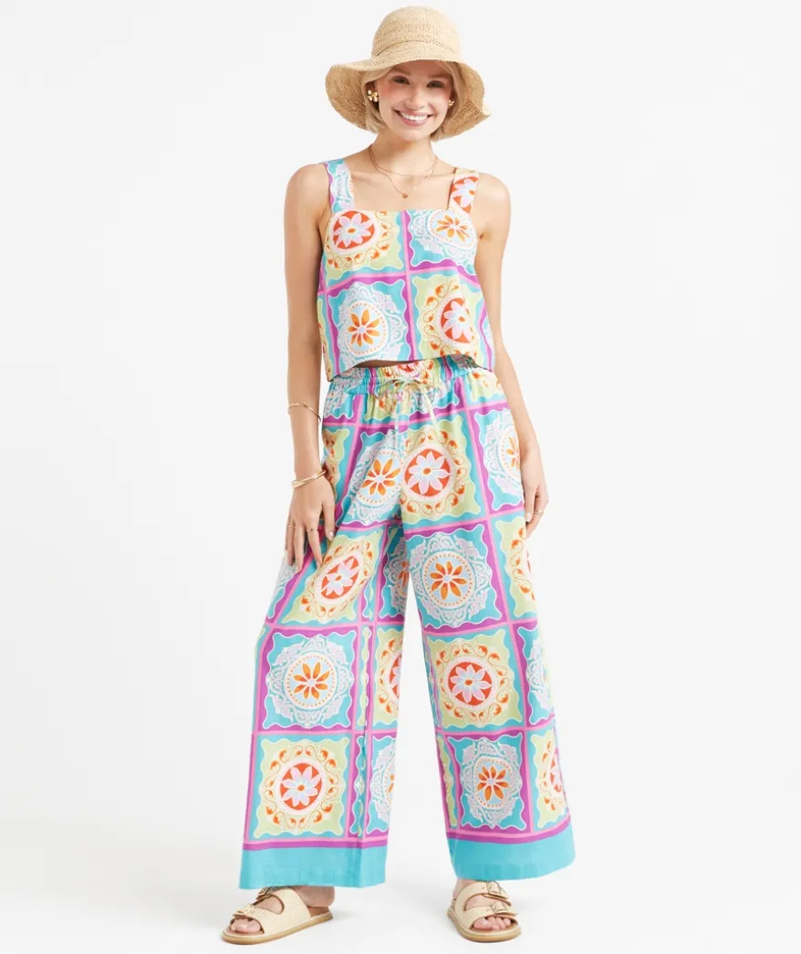 OTIS LINEN BLEND PRINTED CAMI