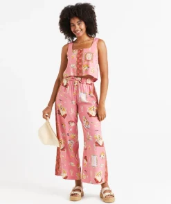 OTIS LINEN BLEND PRINTED PANT