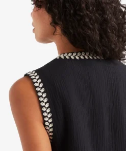 PARKER COTTON MUSLIN EMBROIDERED VEST