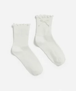 PEARL BOW FRILL SOCK