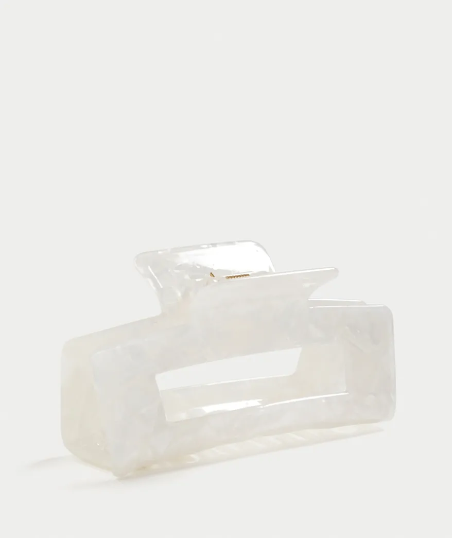 PEARL MARBLE RECTANGLE HAIR CLAW
