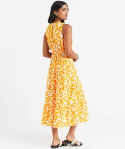 PETA PRINTED TIERED MIDI DRESS