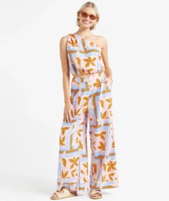 PHOENIX PLEATED WIDE LEG LINEN PANT