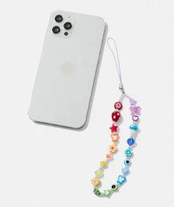PHONE STRAP - RAINBOW BEADED