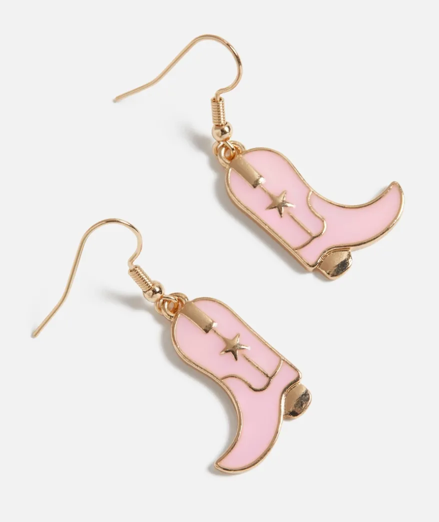 PINK COWGIRL EARRING
