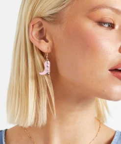 PINK COWGIRL EARRING