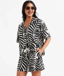PIPER LINEN BLEND PRINTED SHORT