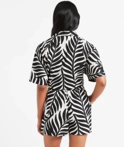 PIPER LINEN BLEND PRINTED SHORT
