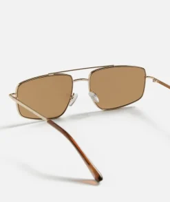 POPPY METAL RECTANGLE AVIATOR SUNGLASSES - GOLD