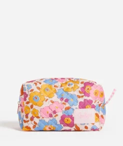 QUINN - QUILTED MAKEUP BAG LARGE - RETRO FLORAL