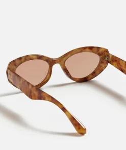 QUINN ROUND CAT EYE SUNGLASSES - LIGHT TORT