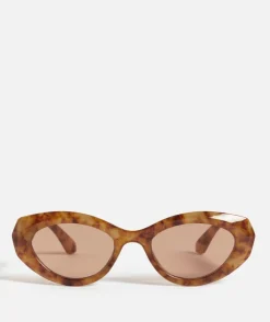 QUINN ROUND CAT EYE SUNGLASSES - LIGHT TORT