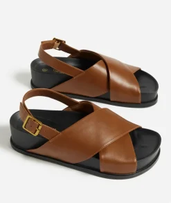 QUINN TAN CROSSOVER SANDAL
