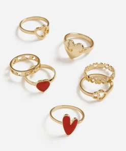 RED AND GOLD HEART RING PACK