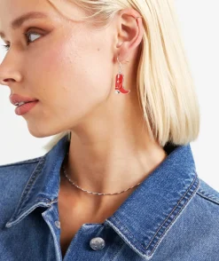 RED COWGIRL WESTERN EARRINGS