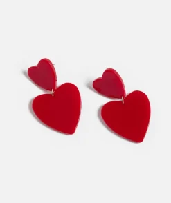 RED HEART DROP EARRINGS