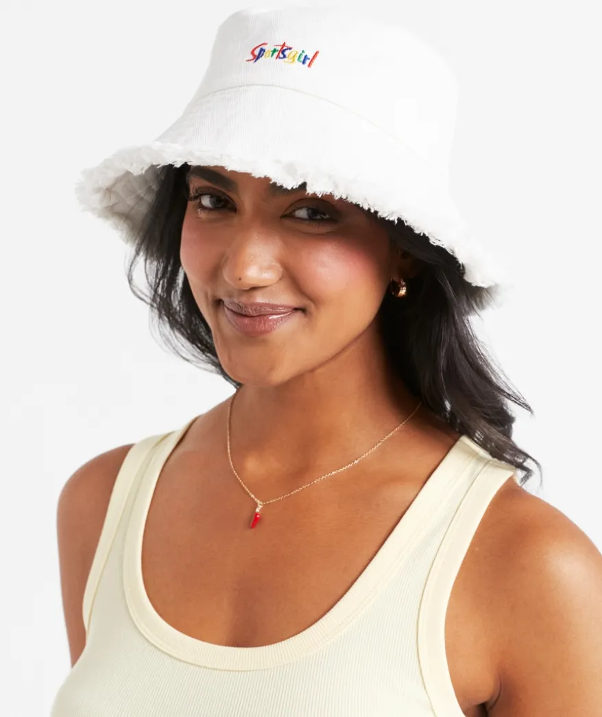 REWIND FRAYED BUCKET HAT