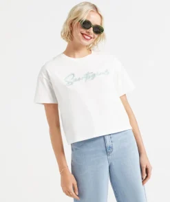 REWIND ITALIC LOGO CHOPPED TSHIRT