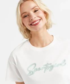 REWIND ITALIC LOGO CHOPPED TSHIRT