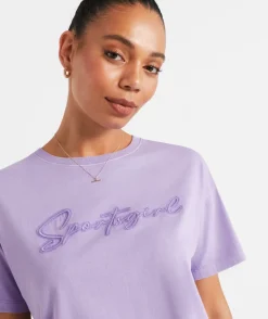 REWIND ITALIC LOGO CHOPPED TSHIRT