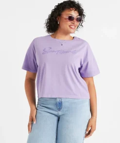 REWIND ITALIC LOGO CHOPPED TSHIRT