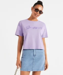 REWIND ITALIC LOGO CHOPPED TSHIRT