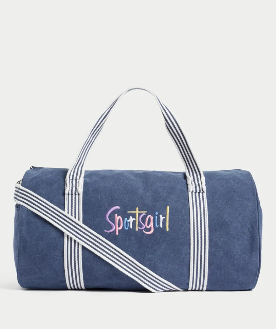 REWIND LOGO DENIM DUFFLE