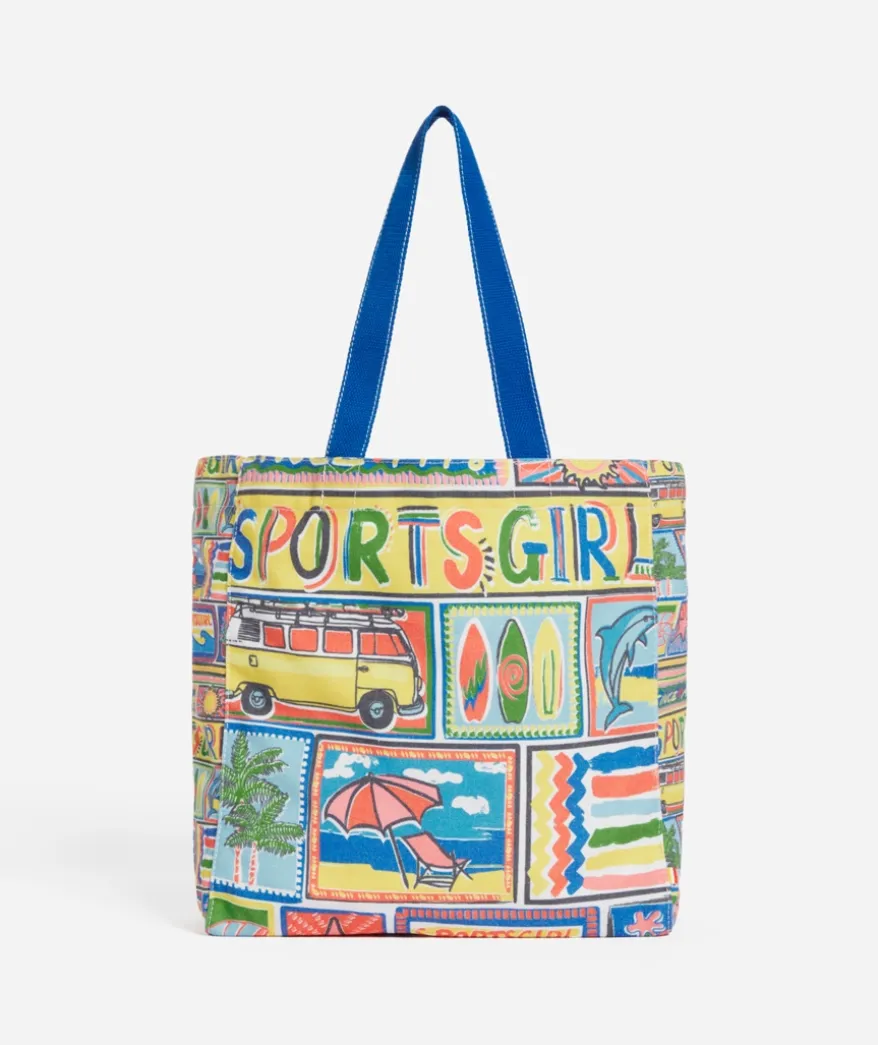 REWIND LOGO TOTE- HOLIDAY PRINT