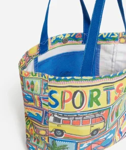 REWIND LOGO TOTE- HOLIDAY PRINT