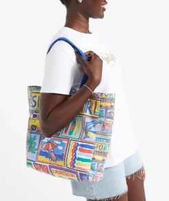 REWIND LOGO TOTE- HOLIDAY PRINT
