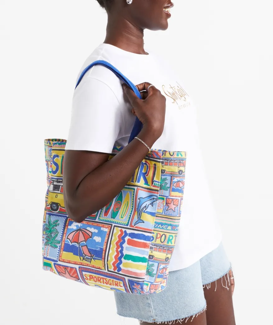 REWIND LOGO TOTE- HOLIDAY PRINT