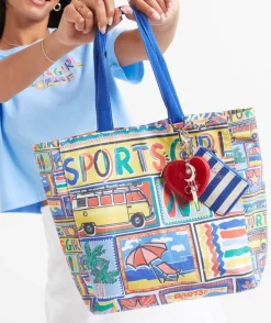 REWIND LOGO TOTE- HOLIDAY PRINT