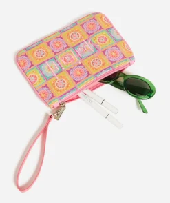 REWIND LOGO ZIPPER POUCH - SUN FLOWER TILE PRINT