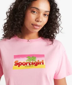 REWIND SPORTSGIRL GRAPHIC CHOPPED TSHIRT