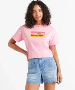 REWIND SPORTSGIRL GRAPHIC CHOPPED TSHIRT