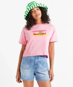 REWIND SPORTSGIRL GRAPHIC CHOPPED TSHIRT