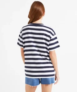 REWIND TRADITIONAL LOGO STRIPE TSHIRT