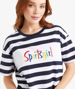 REWIND TRADITIONAL LOGO STRIPE TSHIRT