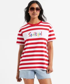 REWIND TRADITIONAL LOGO STRIPE TSHIRT