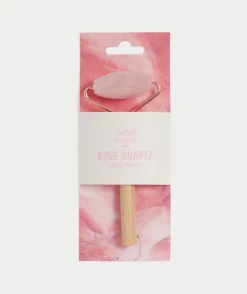 ROSE QUARTZ BAMBOO HANDLE FACE ROLLER