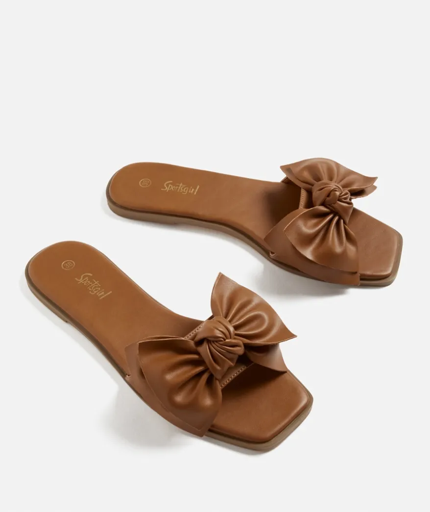 ROSIE BOW SLIDE - TAN